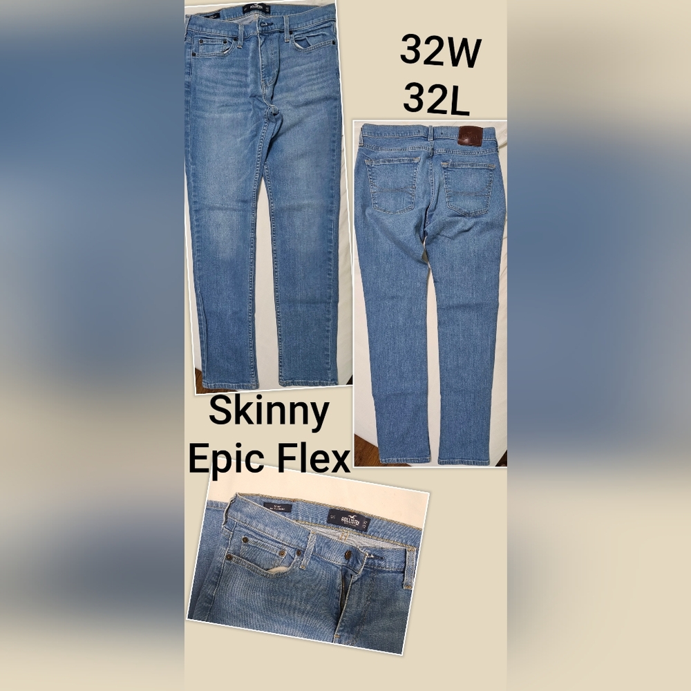 Hollister Men's Skinny Jeans - Light Blue